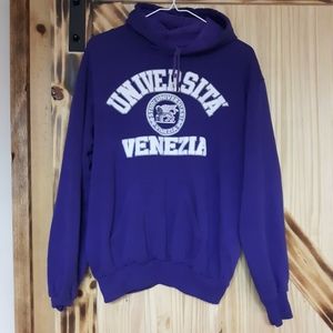 Vintage 90s University Of Venezia College Italy Italian Hoodie Size Medium